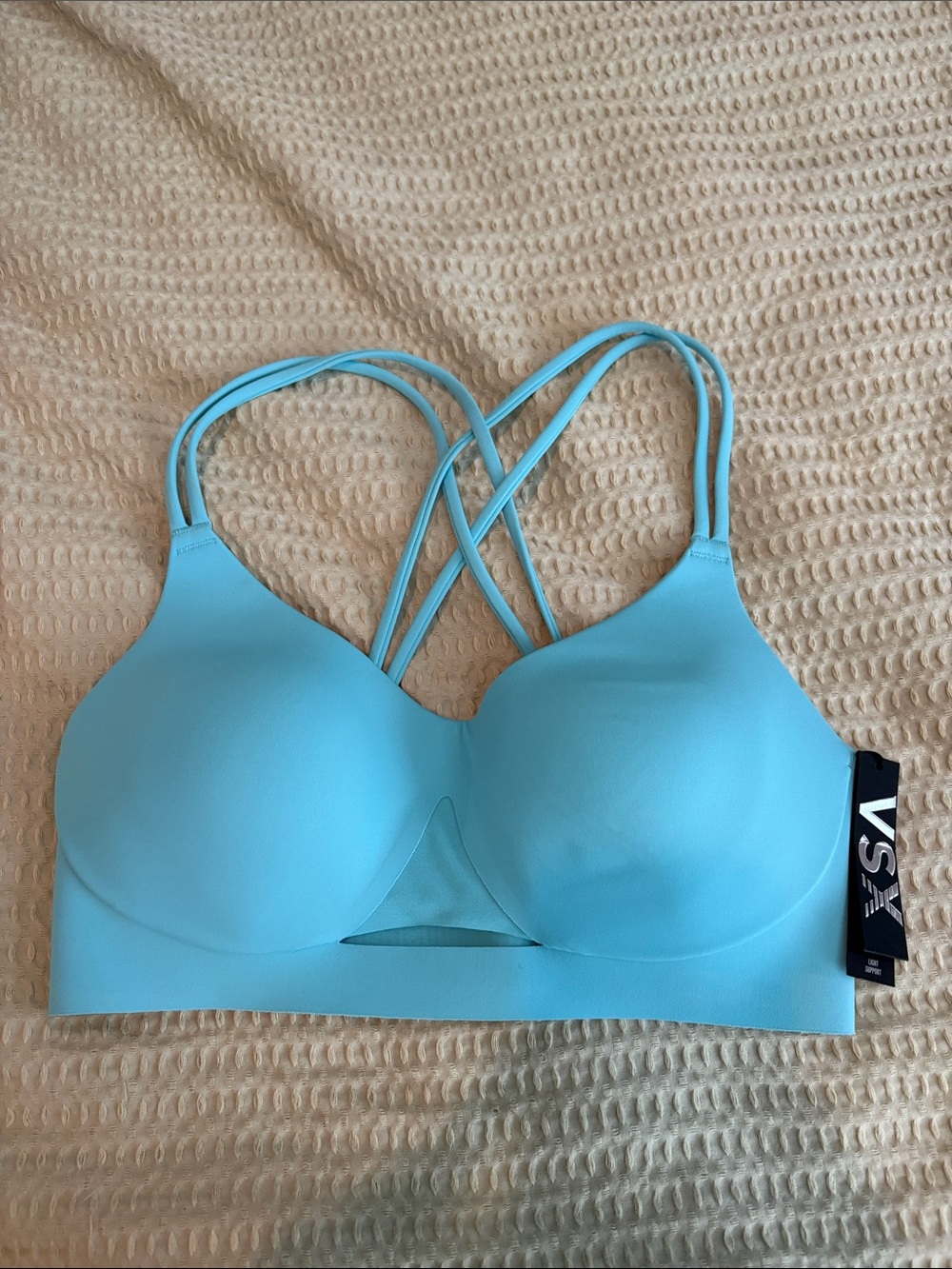 NWT VSX Aqua Strappy Molded Sports Bra